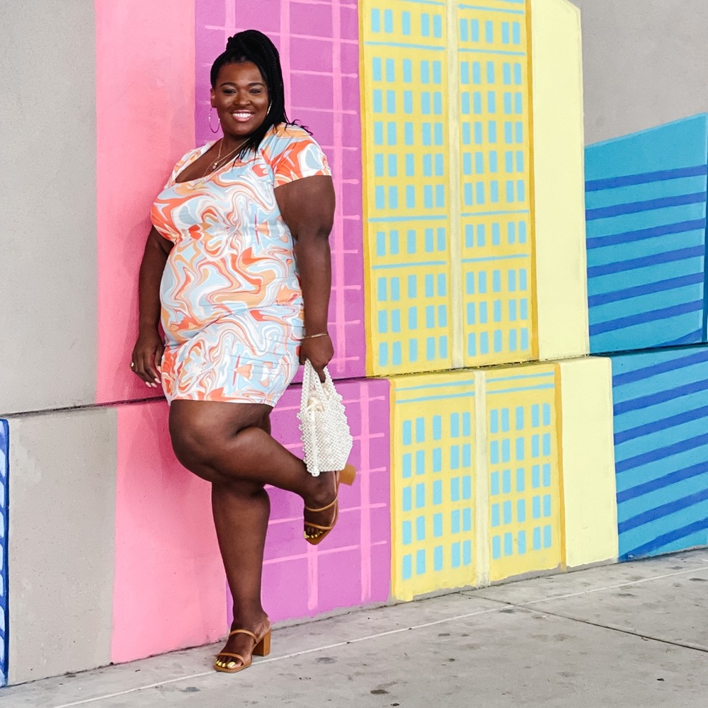 SHEIN Curve multi color dress